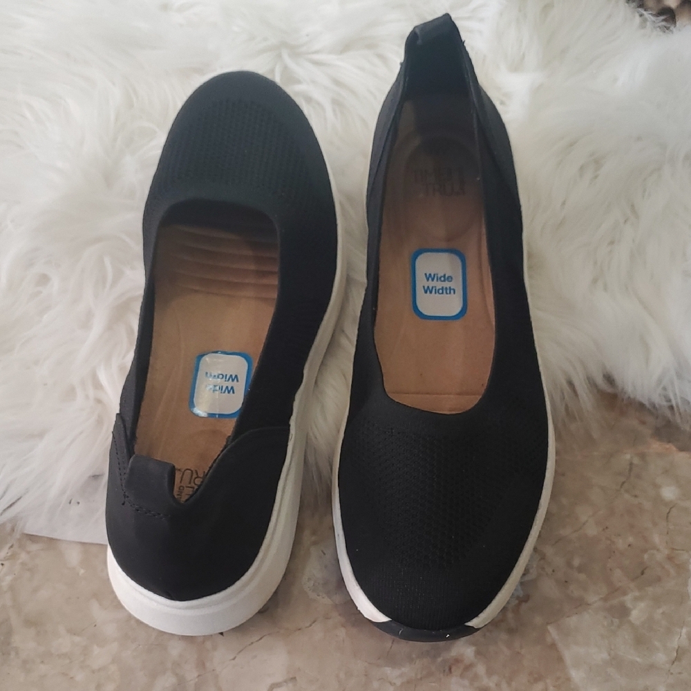 Time & Tru Elegant Black Wide Width Slipon  Loafers - Picture 10 of 10
